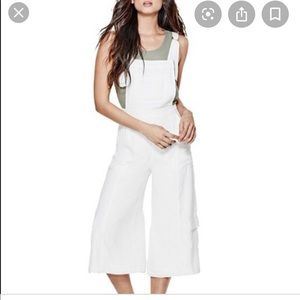 Guess white satin jumpsuit overall xs